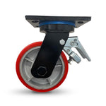 Grip 41954 200mm 1400kg Heavy Duty Poly Cast Iron Swivel Castor with Brake