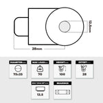 Grip 42007 75mm 70kg Institutional Grey TPR Swivel Castor with Brake & Bolt Hole