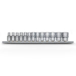 AuzGrip A75300 13 Piece 6 Point Metric 1/4 Inch Square Drive Socket Set Front
