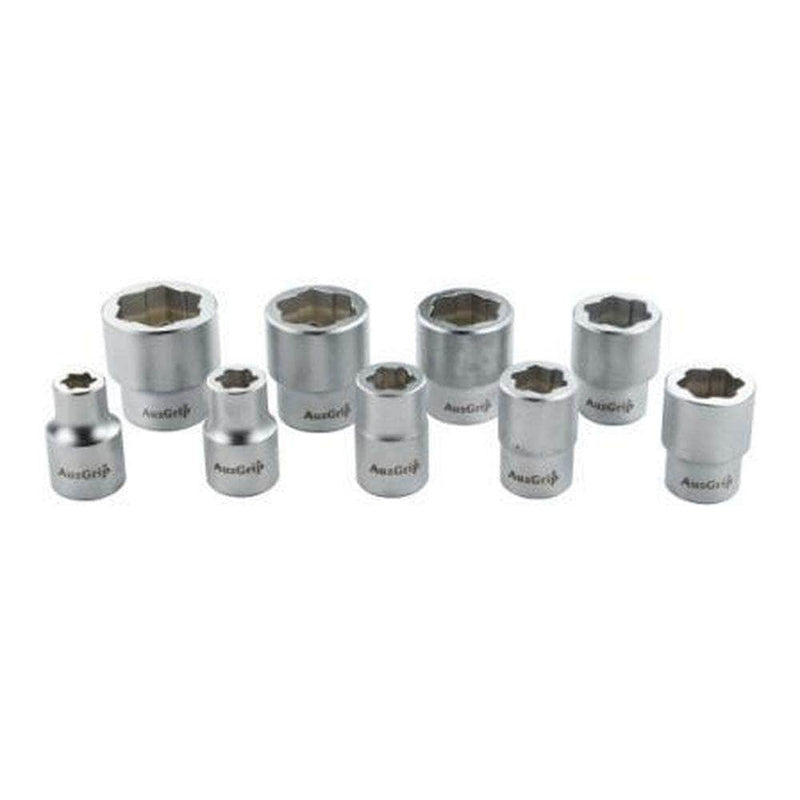 AuzGrip AuzGrip A53070 9 Piece SAE 3/8" Square Drive Bolt Extractor Socket Set