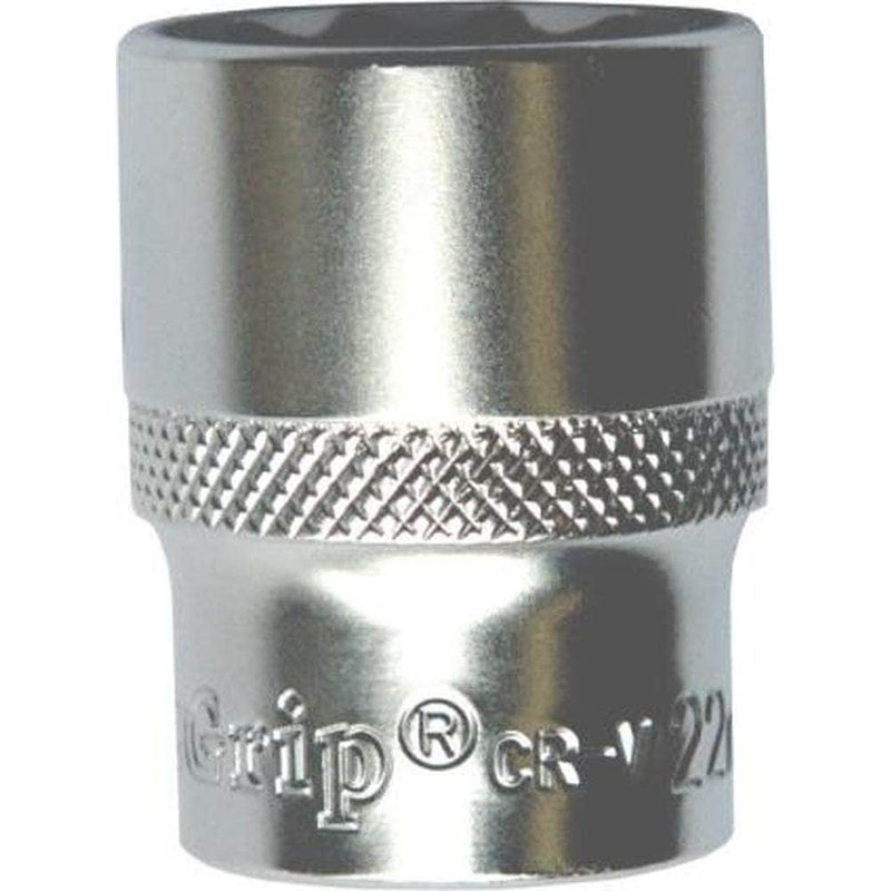 AuzGrip AuzGrip A75429 7/16" 12 Point 3/8" Square Drive Chrome Socket
