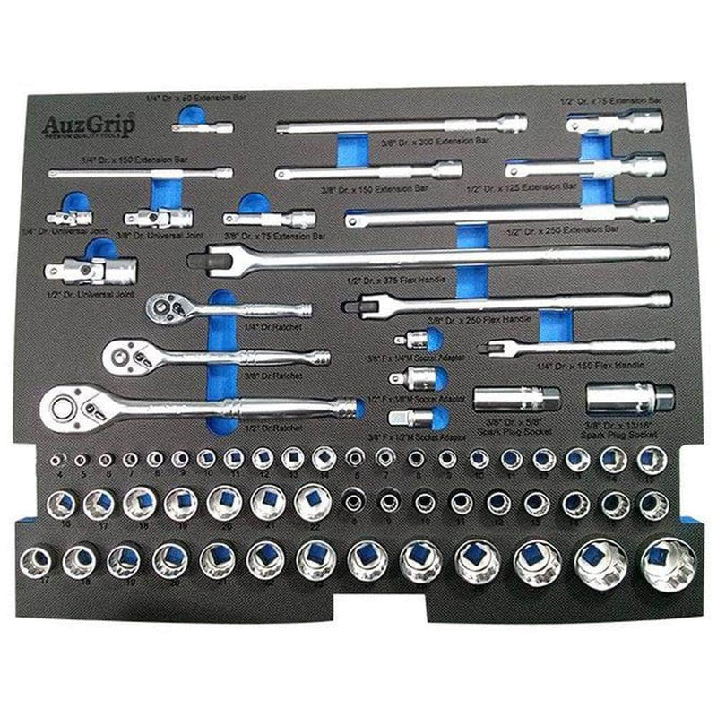 AuzGrip AuzGrip A76003 72 Piece 12 Point Socket & Accessory Set