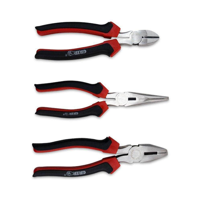 Grip Grip 57020 3 Piece Black & Red Cushion Grip Plier Set