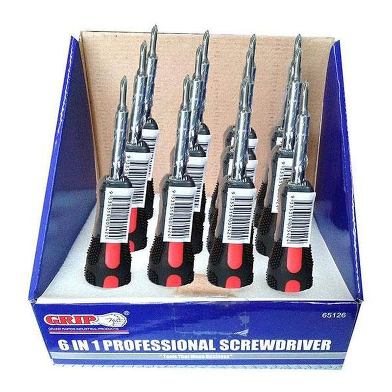 Grip Grip 65126 6-in-1 Cushion Grip Professional Multi Purpose Screwdriver
