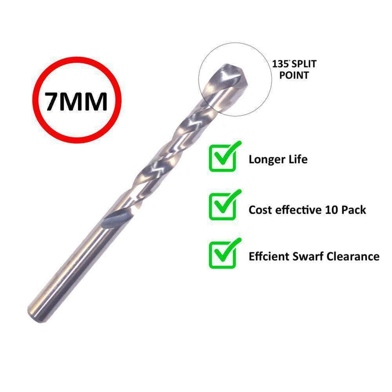 Insize Insize IN0023 5 Piece 7mm Heavy Duty HSS M2 Drill Bit Set