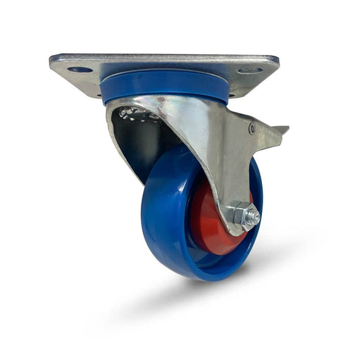 Grip 41985 125mm 250kg Industrial Blue Nylon Swivel Castor with Brake