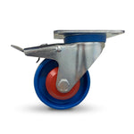 Grip 41985 125mm 250kg Industrial Blue Nylon Swivel Castor with Brake