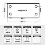 Grip 41983 125mm 250kg Industrial Blue Nylon Fixed Castor
