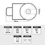 Grip 41987 125mm 250kg Industrial Blue Nylon Swivel Castor with Brake & Bolt Hole