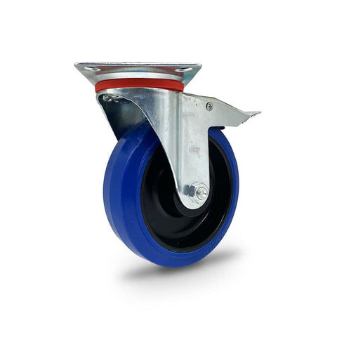 Grip Grip 42064 160mm 200kg Blue Elastic Rubber Swivel Castor with Brake