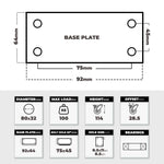 Grip Grip 42072 80mm 100kg Chrome Plated Grey TPR Swivel Castor