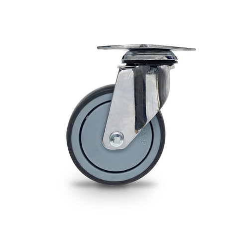 Grip Grip 42074 100mm 130kg Chrome Plated Grey TPR Swivel Castor