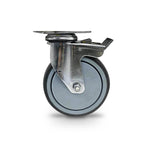 Grip 42077 125mm 150kg Chrome Plated Grey TPR Swivel Castor with Brake