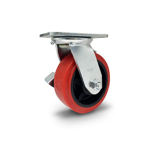 Grip 42096 125mm 250kg Poly Moulded Poly Core Swivel Castor with Brake