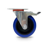 Grip Grip 43006 125mm 150kg Blue Elastic Rubber Nylon Core Swivel Castor with Brake