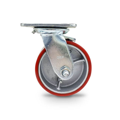 Grip Grip 43034 125mm 280kg Poly Moulded Cast Iron Swivel Castor with Brake