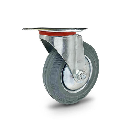 Grip Grip 43058 125mm 100kg Grey Rubber Moulded Steel Core Swivel Castor