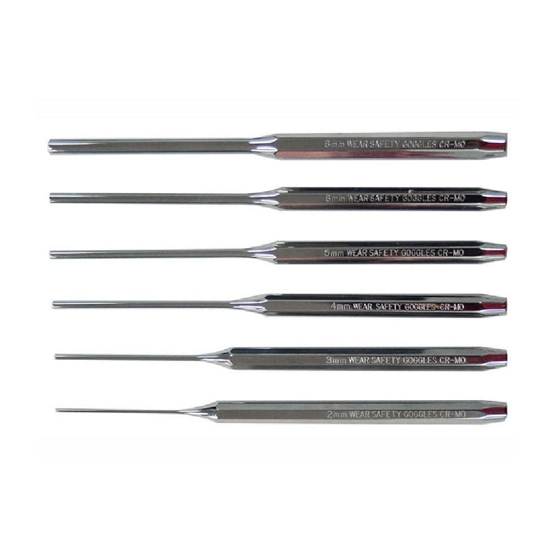 AuzGrip AuzGrip A71400 6 Piece 200mm Long Pin Punch Set