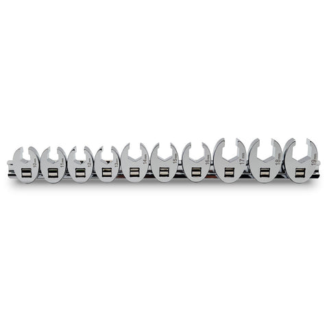 AuzGrip A90103 10 Piece Metric 3/8'' Square Drive Flare Nut Crowfoot Wrench Set