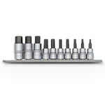 AuzGrip A71084 10 Piece SAE 3/8 Inch and 1/2 Inch Square Drive Hex Bit Socket Set Front