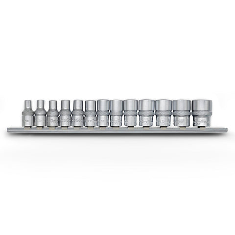 AuzGrip A75300 13 Piece 6 Point Metric 1/4 Inch Square Drive Socket Set Front