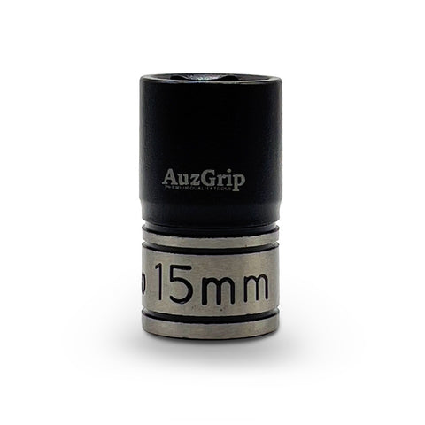 AuzGrip A84515 15mm 6 Point 1/2'' Square Drive Thin Wall Impact Socket front