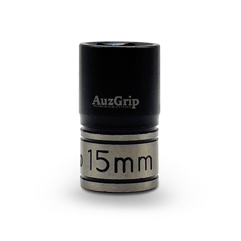 AuzGrip A84515 15mm 6 Point 1/2'' Square Drive Thin Wall Impact Socket front