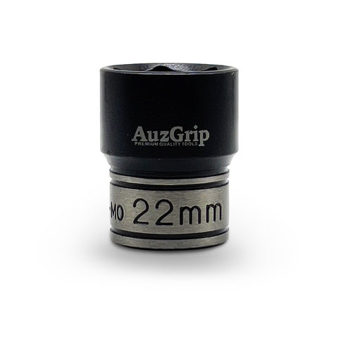 AuzGrip A84522 22mm 6 Point 1/2'' Square Drive Thin Wall Impact Socket front