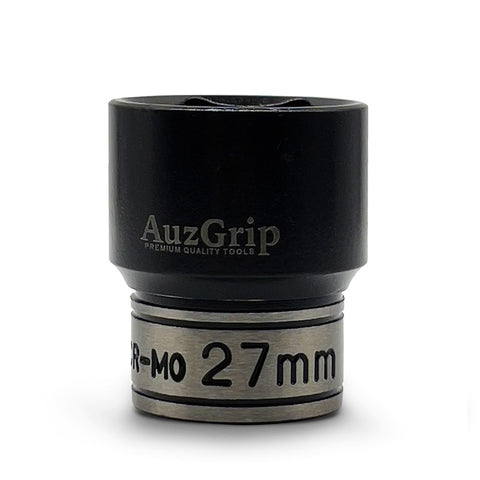 AuzGrip A84527 27mm 6 Point 1/2'' Square Drive Thin Wall Impact Socket front