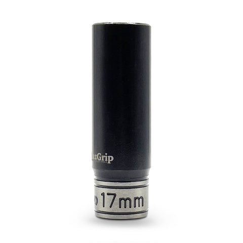 AuzGrip A84577 17mm 6 Point 1/2'' Square Drive Thin Wall Deep Impact Socket Front