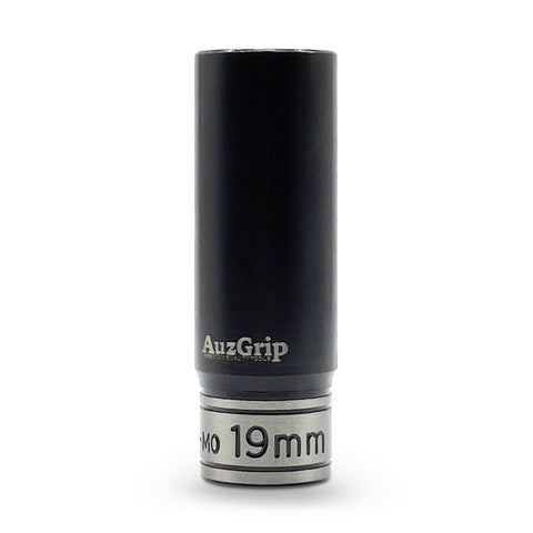 AuzGrip A84579 19mm 6 Point 1/2'' Square Drive Thin Wall Deep Impact Socket Front