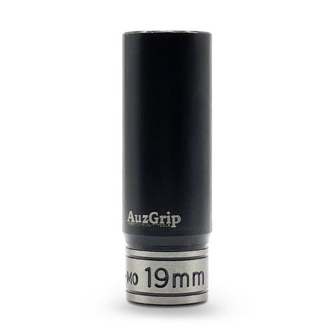 AuzGrip A84579 19mm 6 Point 1/2'' Square Drive Thin Wall Deep Impact Socket Front