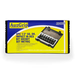 AuzGrip A84601 8 Piece Metric 1/2" Square Drive In-Hex Bit Socket Set