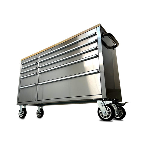 Pittsburgh P00006 56" 10 Drawer Stainless Steel Cabinet