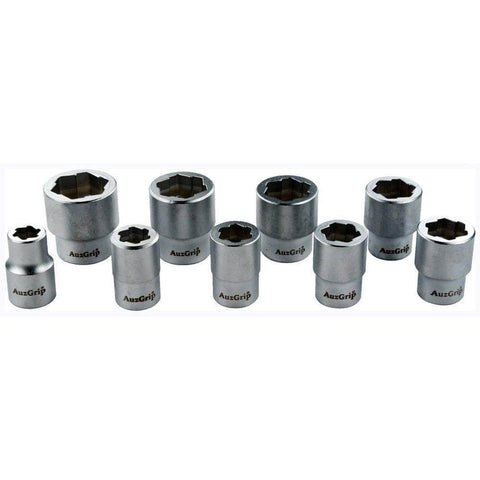 AuzGrip AuzGrip A53060 9 Piece Metric 3/8" Square Drive Bolt Extractor Socket Set