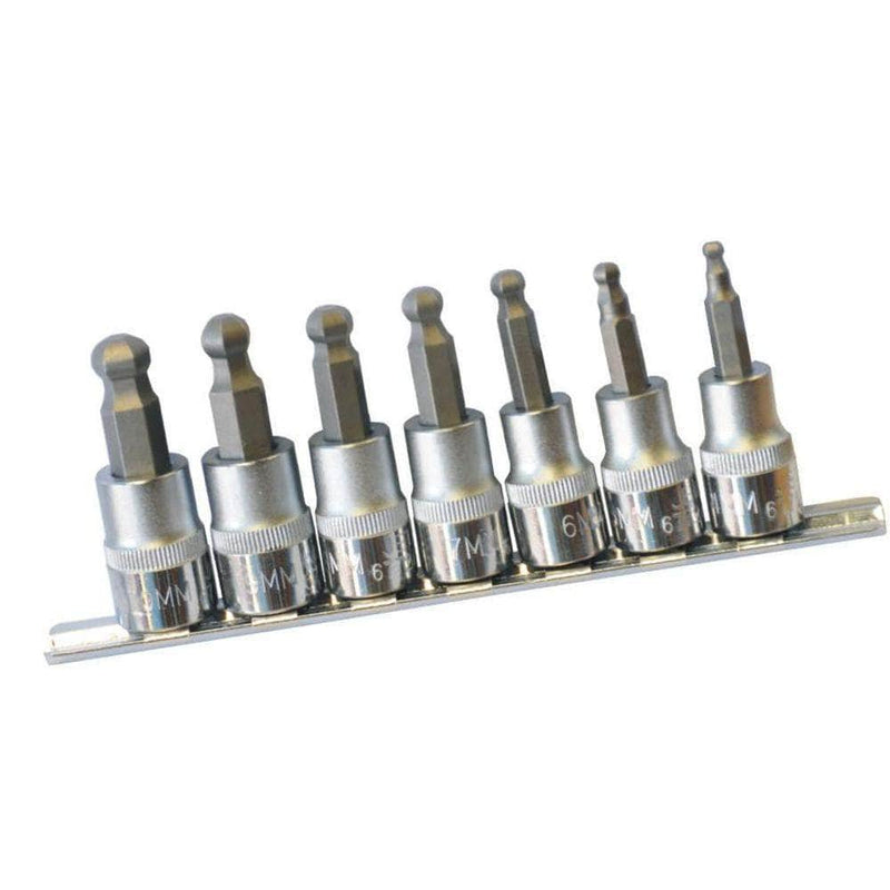 AuzGrip AuzGrip A71038 7 Piece Metric 3/8" Square Drive Hex Ball-End Socket Bit Set