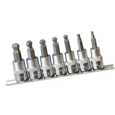 AuzGrip AuzGrip A71040- 7 Piece SAE 3/8" Square Drive Hex Ball-End Socket Bit Set