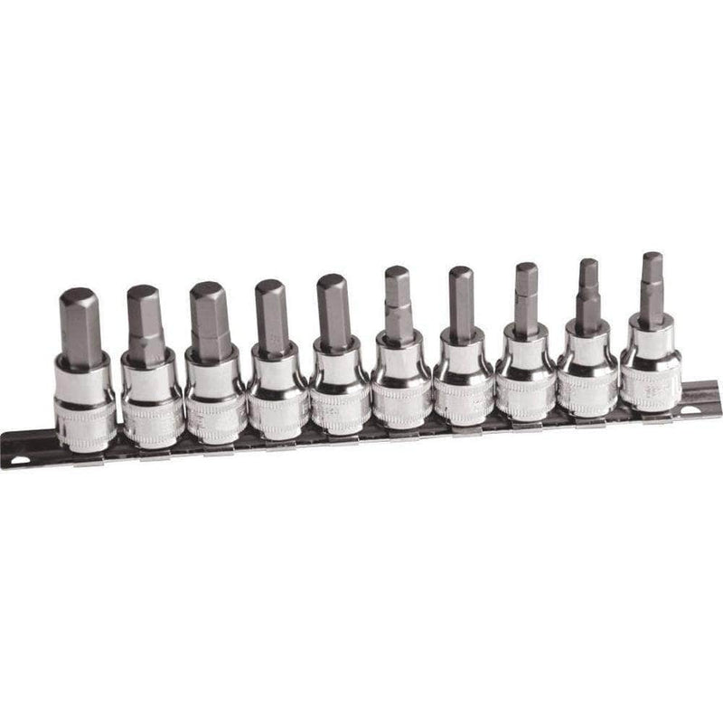 AuzGrip AuzGrip A71070 10 Piece Metric 3/8" & 1/2" Square Drive Hex Bit Socket Set