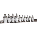 AuzGrip AuzGrip A71220 10 Piece 1/4" & 3/8" Square Drive Tamper Proof Torx Bit Socket Set