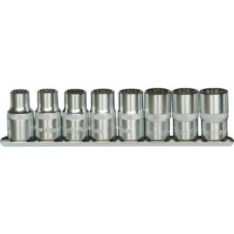AuzGrip AuzGrip A75401 8 Piece SAE 12 Point 3/8" Square Drive Deep Socket Set