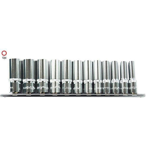 AuzGrip AuzGrip A75450 12 Piece Metric 12 Point 3/8" Square Drive Deep Socket Set