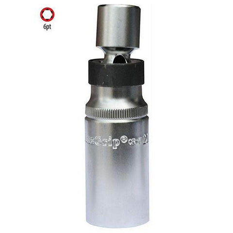 AuzGrip AuzGrip A75478 16mm 6 Point 3/8" Square Drive Swivel Magnetic Spark Plug Socket