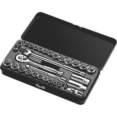 AuzGrip AuzGrip A75501 32 Piece Metric & SAE 12 Point 3/8" Square Drive Socket Set