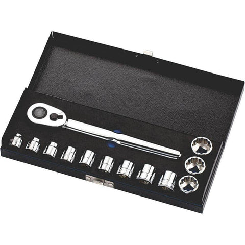 AuzGrip AuzGrip A75502 13 Piece Metric 12 Point 3/8" Square Drive Low Profile Socket Set