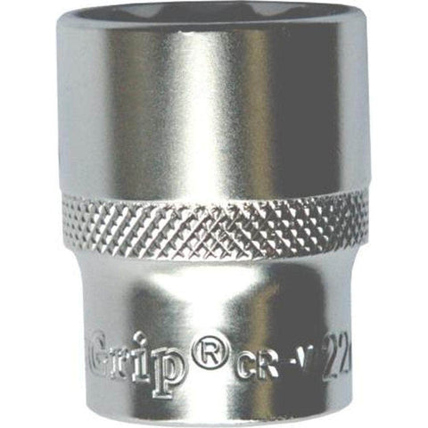 AuzGrip AuzGrip A76084 7/16" 12 Point 1/2" Square Drive Chrome Socket