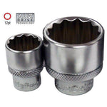 AuzGrip AuzGrip A76090 13/16" 12 Point 1/2" Square Drive Chrome Socket