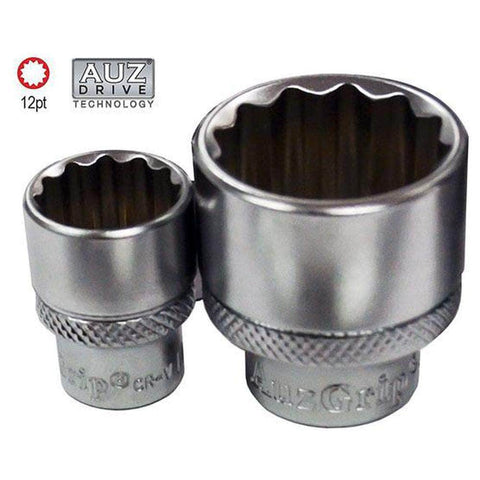 AuzGrip AuzGrip A76096 1-3/16" 12 Point 1/2" Square Drive Chrome Socket