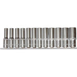 AuzGrip AuzGrip A76100 12 Piece Metric 12 Point 1/2" Square Drive Deep Socket Set