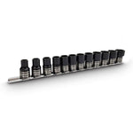AuzGrip AuzGrip A84502 12 Piece Metric 6 Point 1/2'' Square Drive Thin wall Impact Socket Set