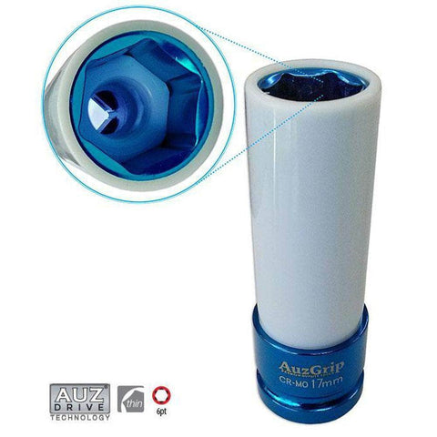 AuzGrip AuzGrip A84672 17mm 6 Point 1/2" Square Drive Alloy Wheel Impact Socket